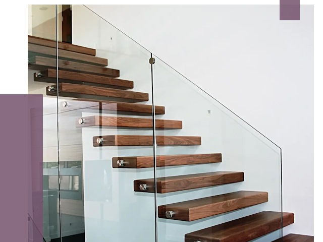 Стеклянные перила для лестницы в Дюртюли от 15116 руб.