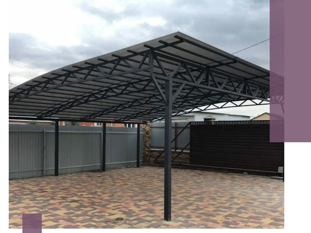 Недорогие навесы под ключ в Дюртюли — изготовление и монтаж