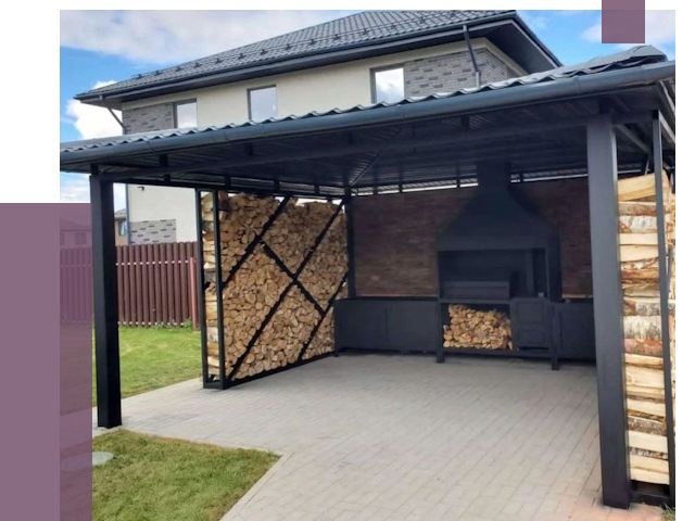 Навесы для барбекю в Дюртюли от 12979 руб. под ключ | ПРОЛЁТ-Дюр