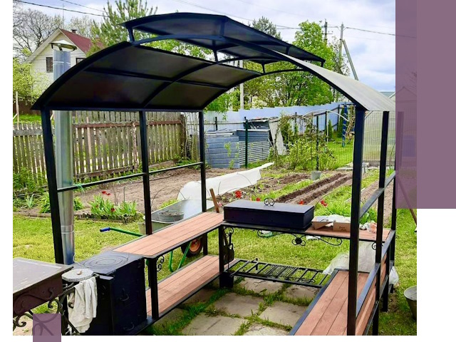 Навесы для барбекю в Дюртюли: изготовление, монтаж и демонтаж