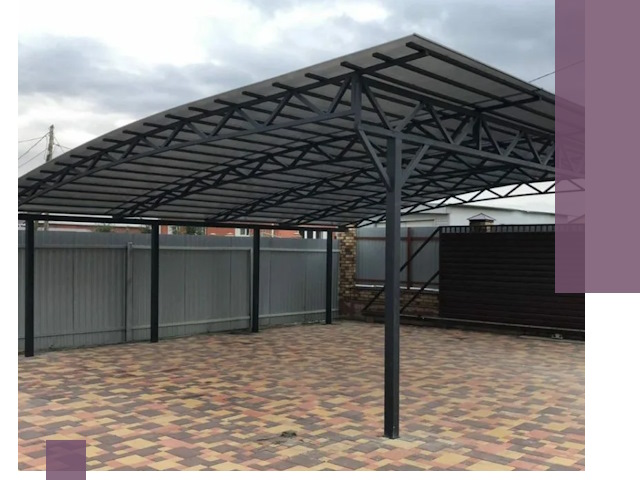 Металлические навесы под ключ в Дюртюли — изготовление и монтаж