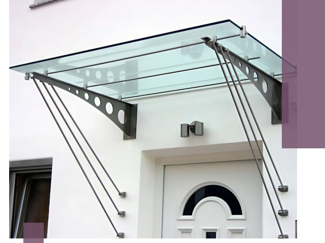 Козырьки над входом под ключ в Дюртюли — изготовление и монтаж