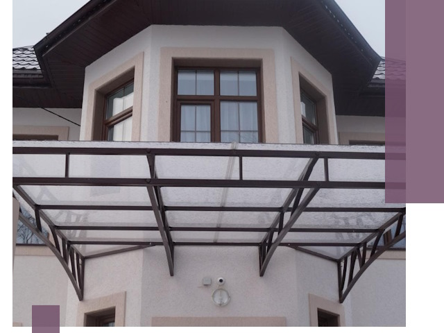 Козырьки из поликарбоната под ключ в Дюртюли