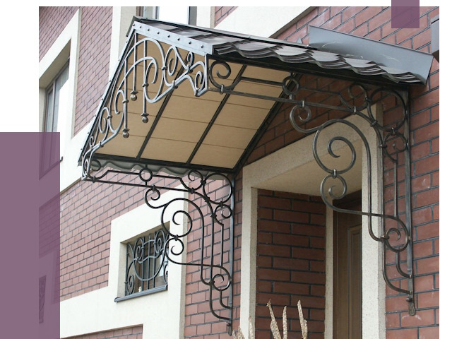 Двускатные козырьки в Дюртюли под ключ от 13031 руб.