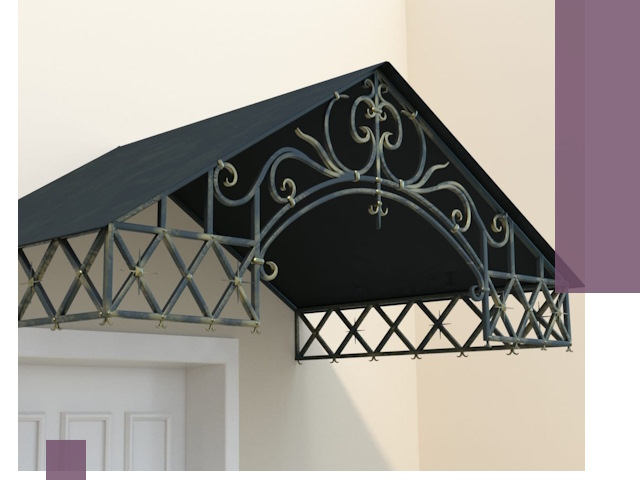 Двускатные металлические козырьки под ключ в Дюртюли